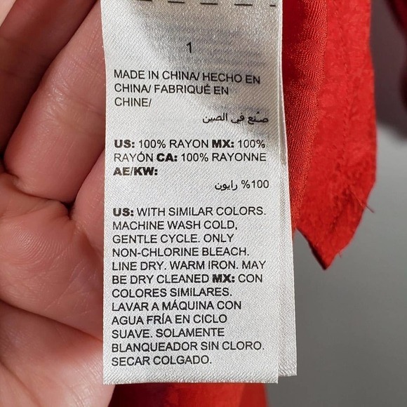 Chico's Snakeskin Print Tie Waist Tunic Red Orange Size 1 / Medium - Picture 9 of 12